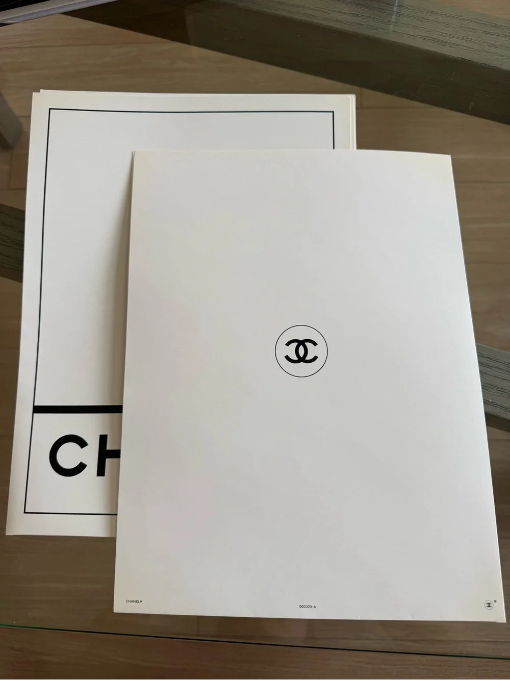CHANEL Black and White Logo Folder Set of 16